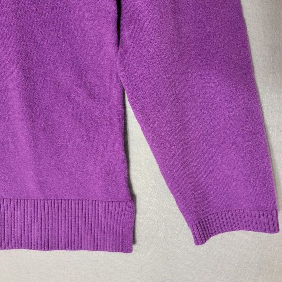 J Jill Sweater Womens M Purple Vneck Knit Pullover Fairy Colorful Mature Warm - Picture 4 of 10